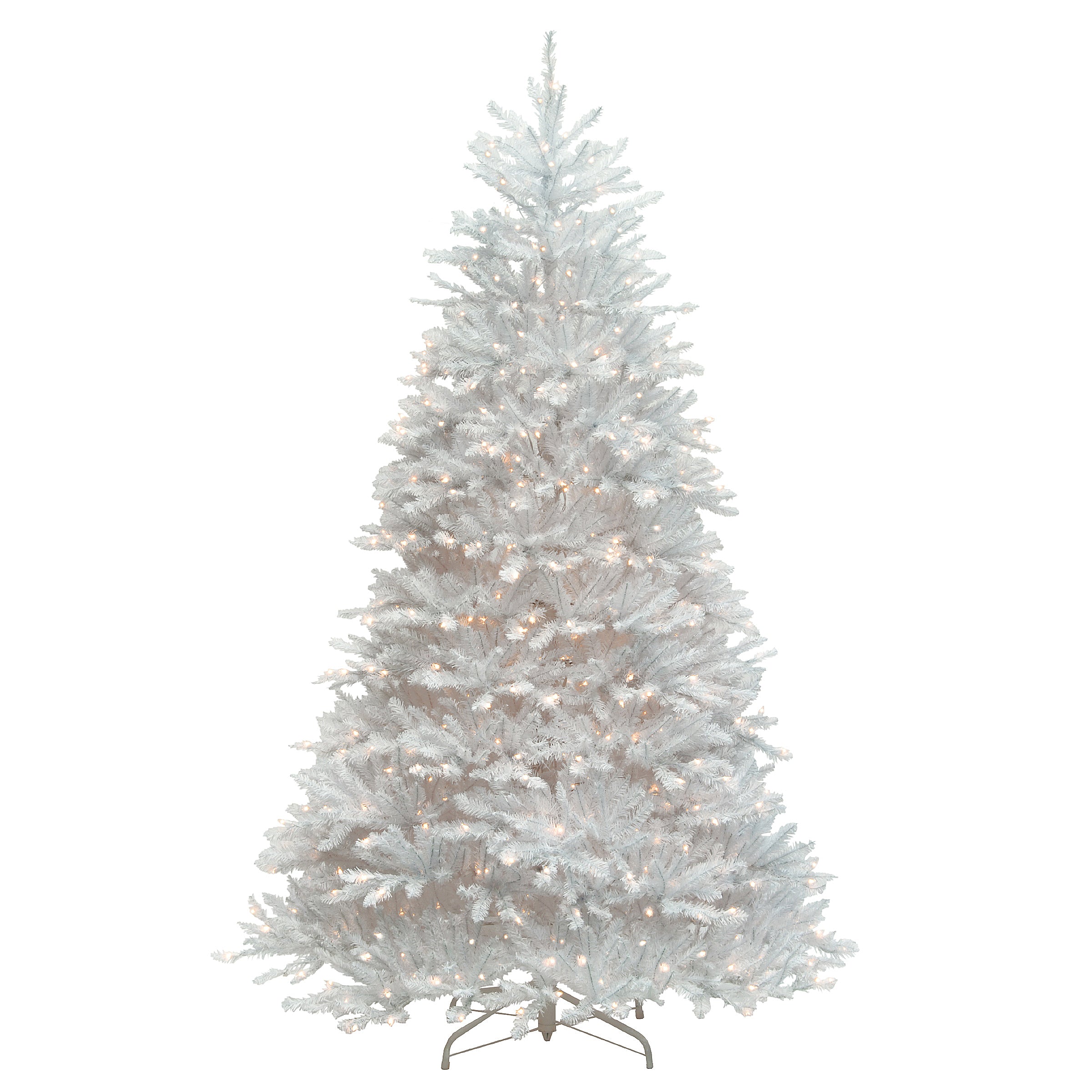 7.5 ft. Pre-Lit Dunhill Fir White Tree with Clear Lights